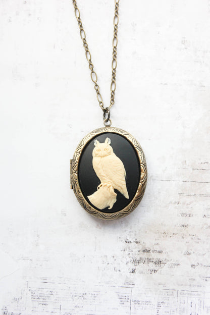 Owl Necklace | Photo Locket Necklace | Woodland Creatures: 26 Inches - 131.26
