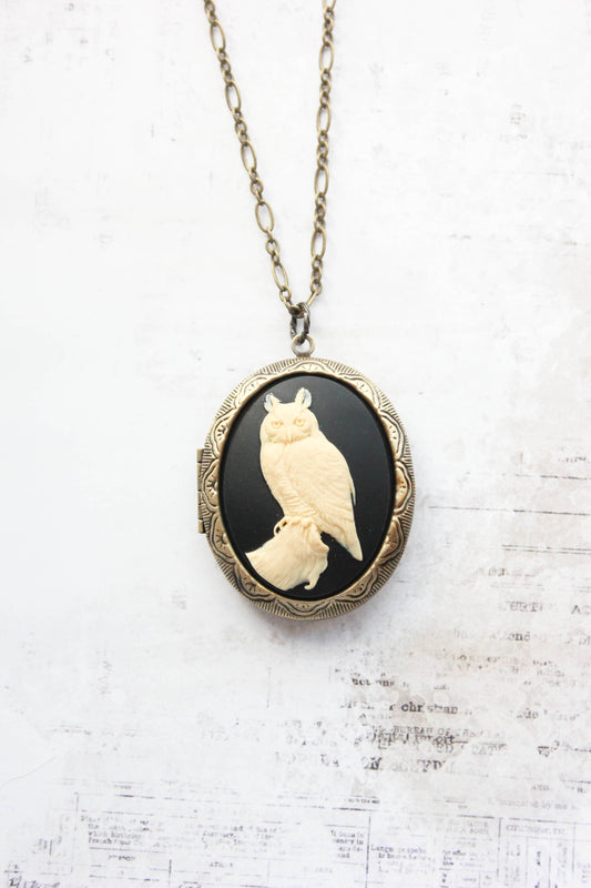 Owl Necklace | Photo Locket Necklace | Woodland Creatures: 26 Inches - 131.26