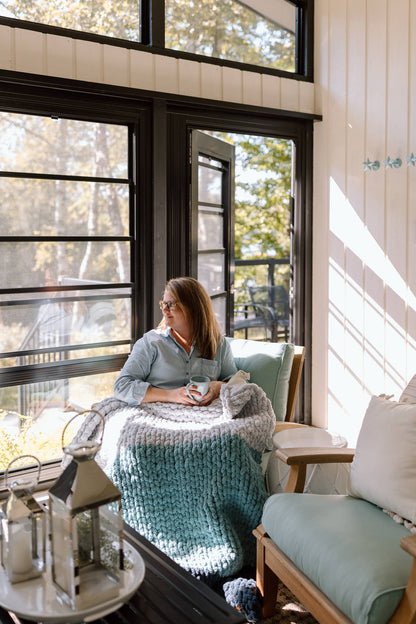 Sharon - Handmade Chunky Knit Blanket | Lap Throw