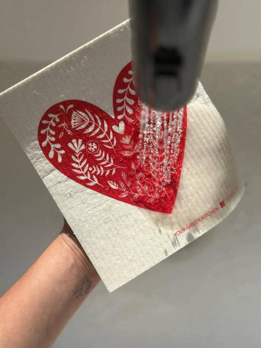 Sponge Cloth / Heart / Reusable Cloth