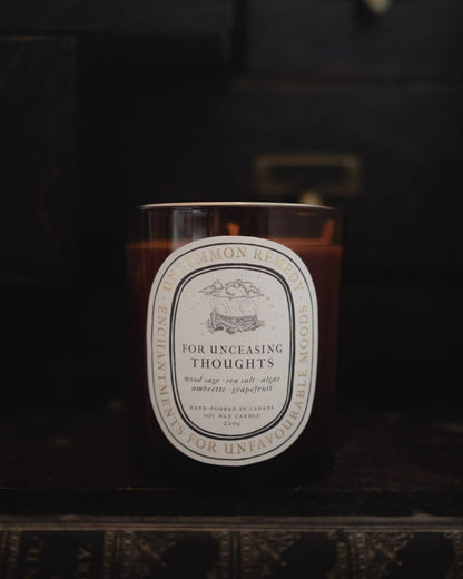For Unceasing Thoughts | Wood Sage, Sea Salt, Grapefruit - 220g Soy Wax Candle