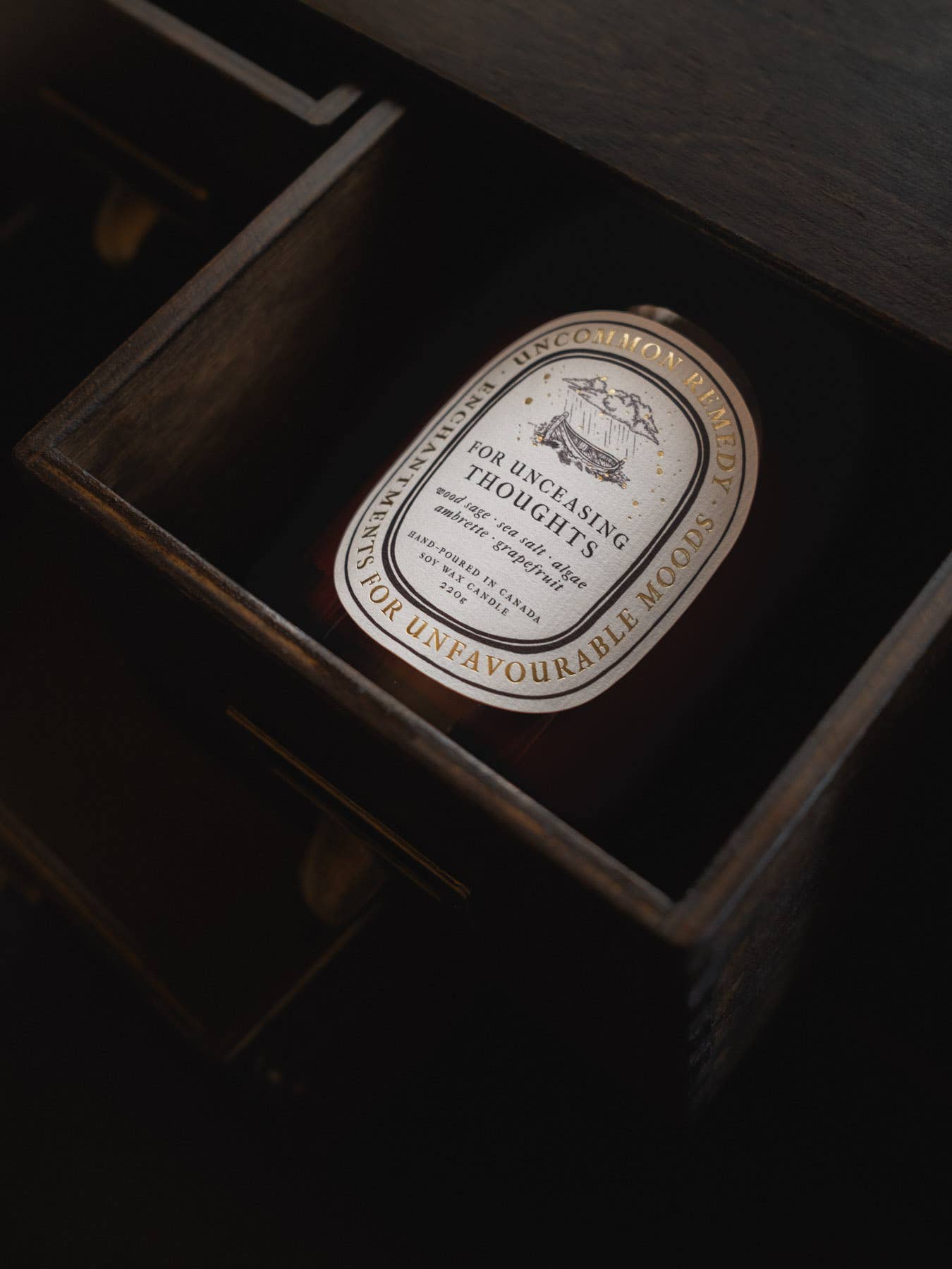 For Unceasing Thoughts | Wood Sage, Sea Salt, Grapefruit - 220g Soy Wax Candle