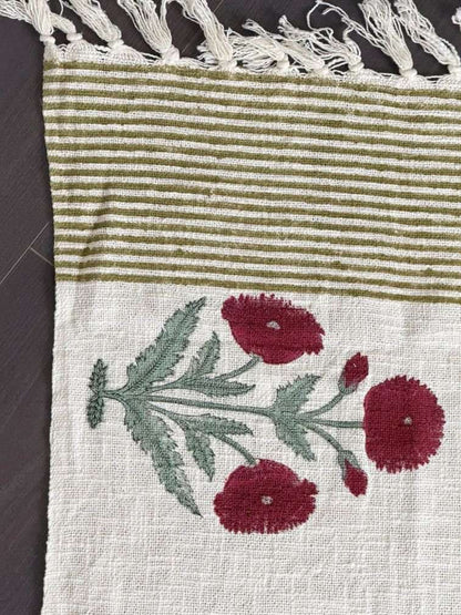 Maroon Floral | Throw Blanket