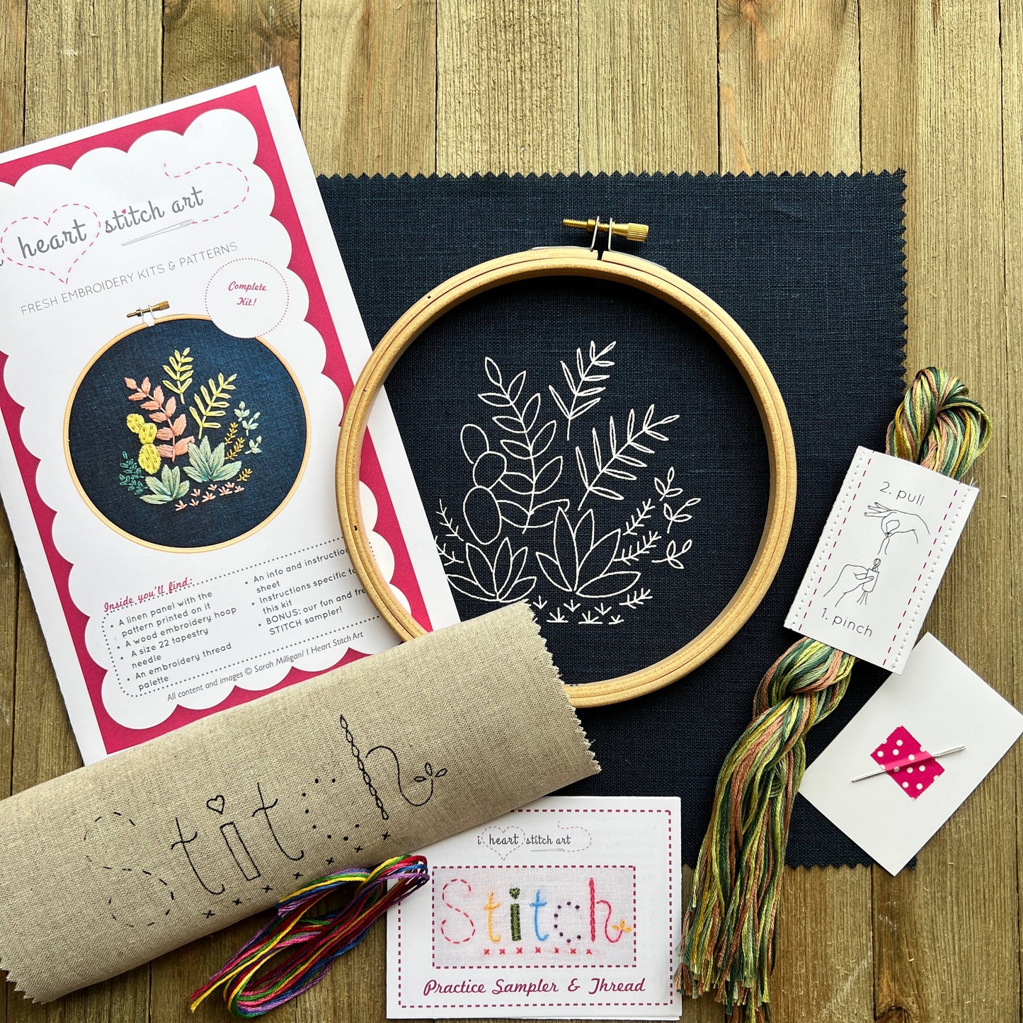 Houseplants Embroidery Kit | Beige