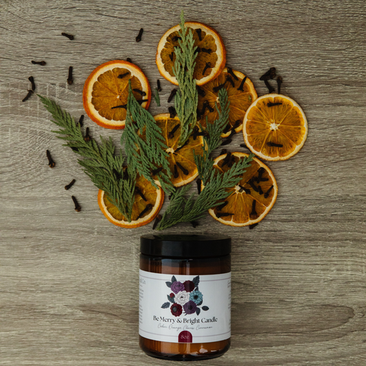 Be Merry & Bright Candle, Natural Holiday Essential Oil Candle (8oz)