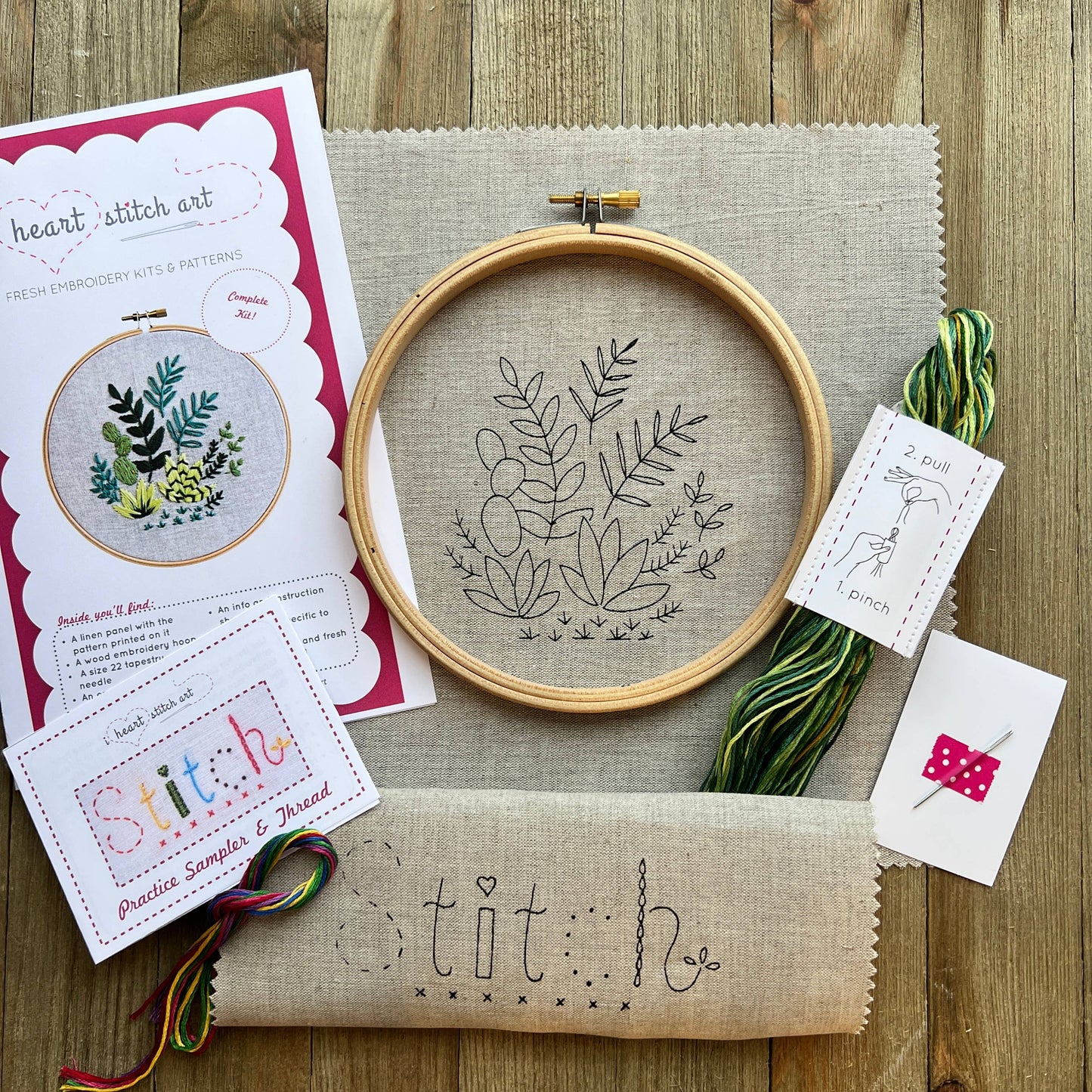 Houseplants Embroidery Kit | Beige