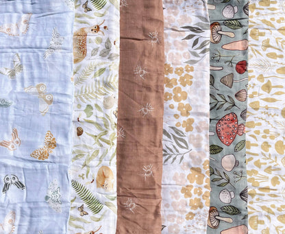 Woodland Baby Blanket  |  Forest Muslin Swaddle Blanket