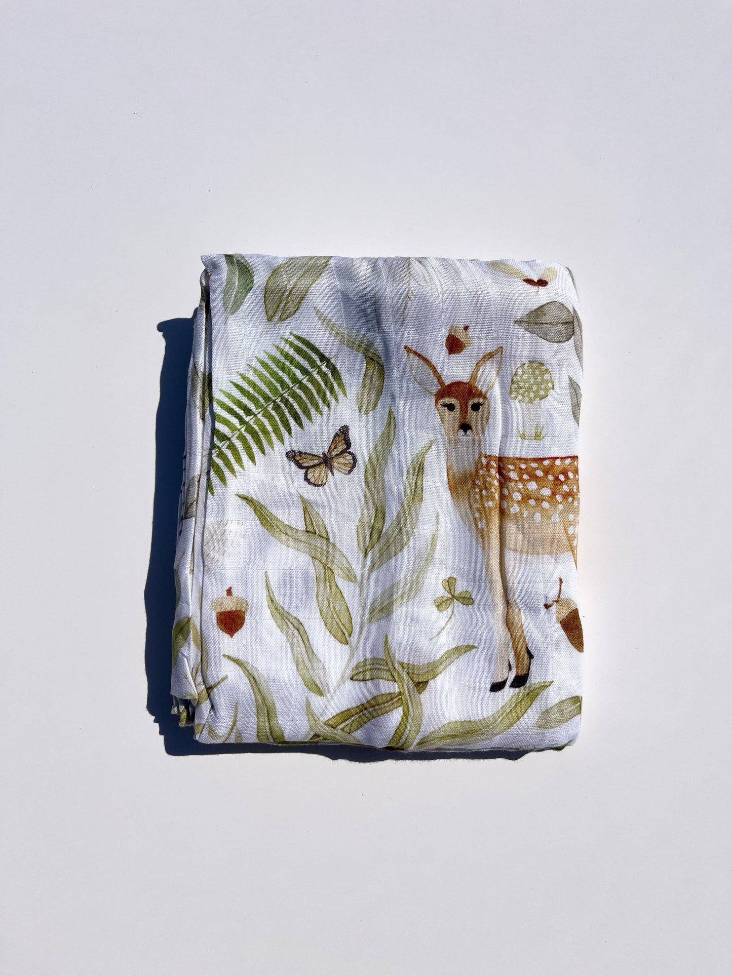 Woodland Baby Blanket  |  Forest Muslin Swaddle Blanket