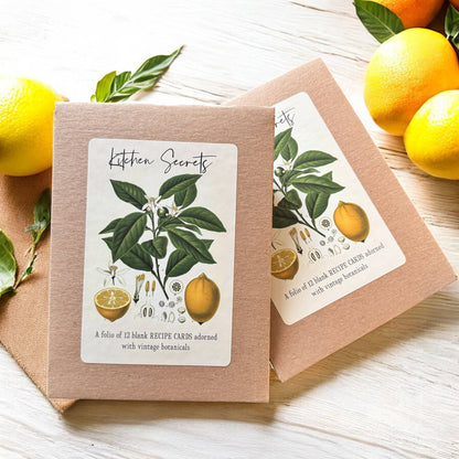 Botanical Recipe Card Set | 12 Cards + Banana Bread Recipe