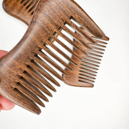 Eco-Friendly Natural Sandalwood Detangling Comb: Comb