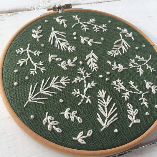 Winter Botanicals Embroidery Kit: Green