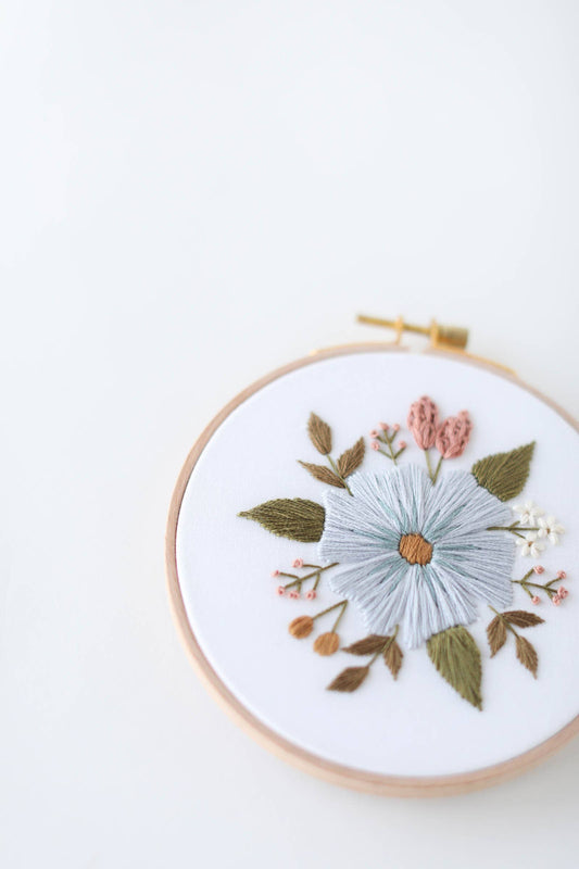 5" Beginner Floral Embroider Kit | Periwinkle Blooms