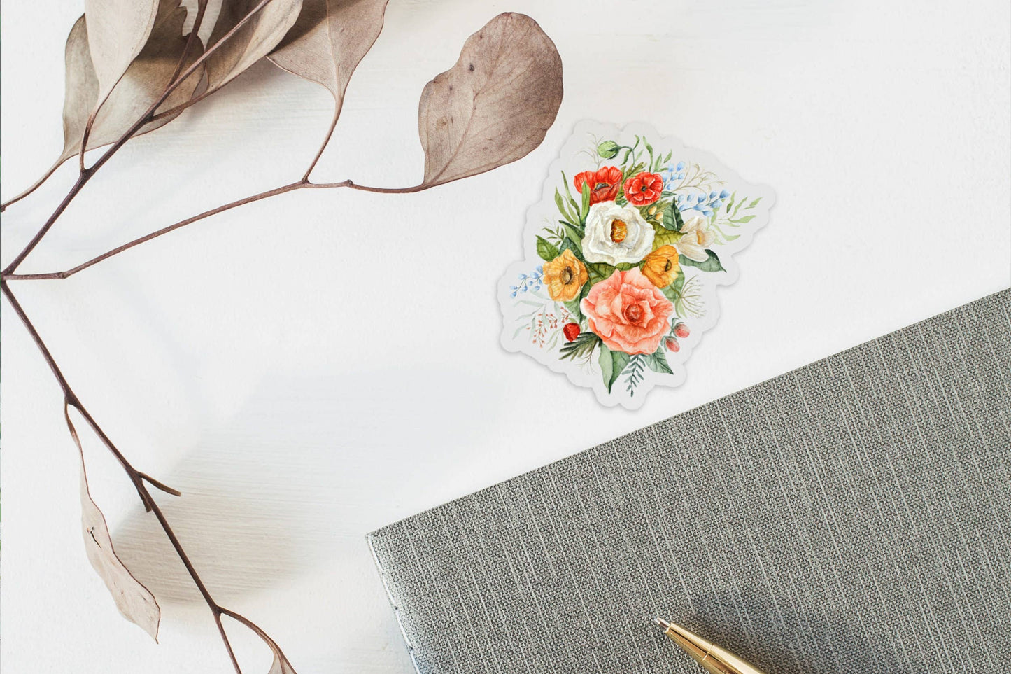 Clear Floral Bouquet Vinyl Sticker