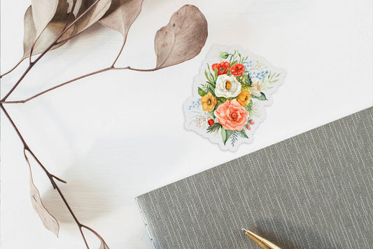 Clear Floral Bouquet Vinyl Sticker
