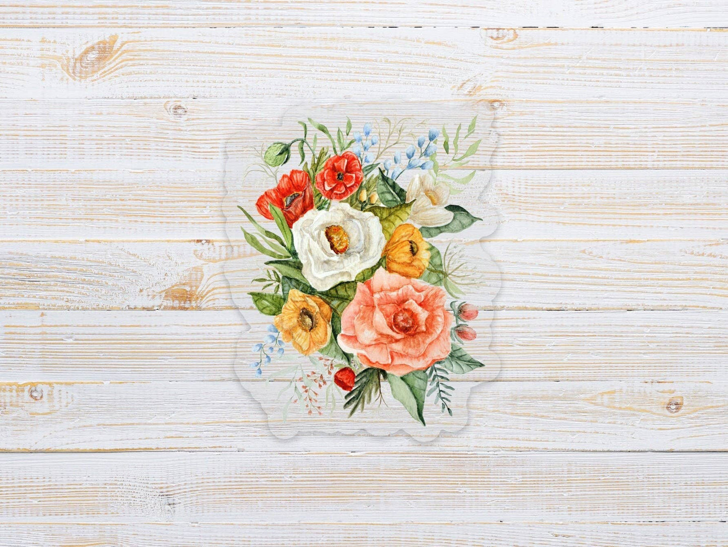 Clear Floral Bouquet Vinyl Sticker