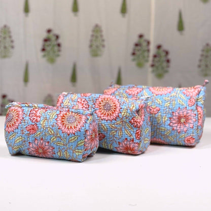 Hand-Made Blue Coloured Makeup Bag