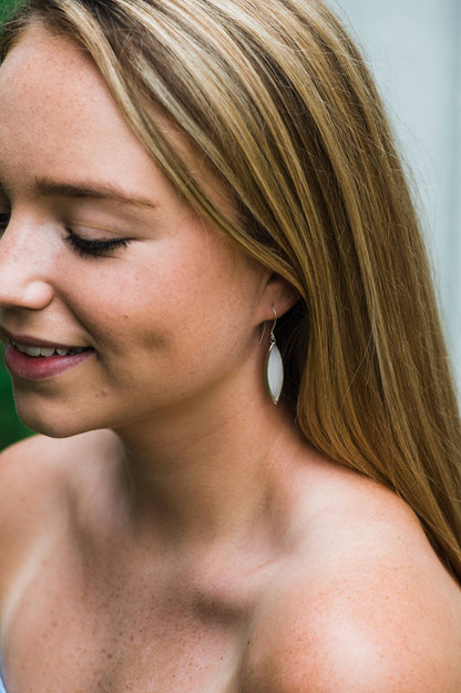 Glass Marquis Drop Earrings | Milk White - 158