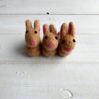 Light Brown Felt Baby Easter Bunny