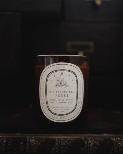 For Persistent Ennui | Ginger, Citron, Musk - Soy Wax Candle