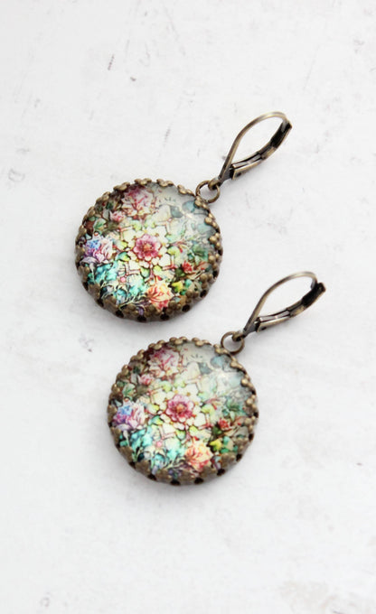 Floral Earrings | Vintage Style | Secret Garden Botanical - 300