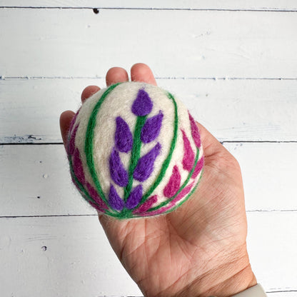 Lavender Design Felt Dryer Ball