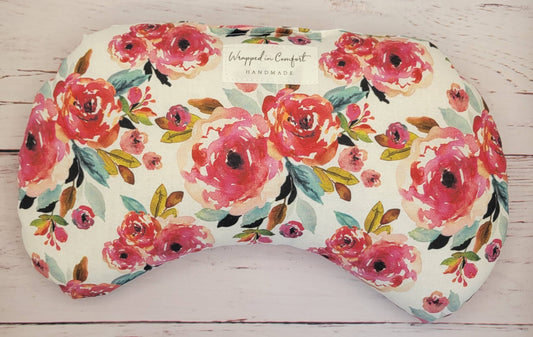 Hot Pink Floral | Organic Cotton Heating Pad - Bean Shaped