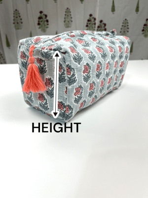 Hand-Made Khaki Coloured Makeup Bag