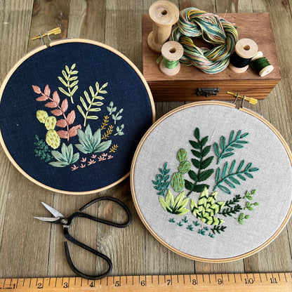 Houseplants Embroidery Kit | Beige