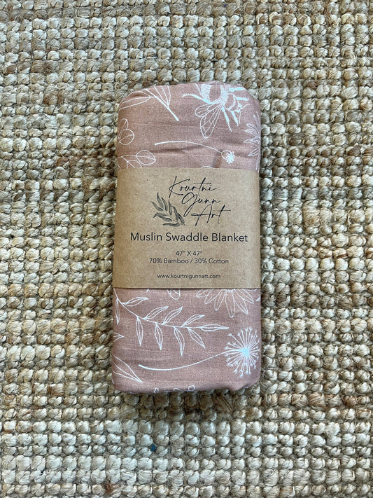 Wildflower Swaddle Blanket  |  Floral Muslin Baby Blanket