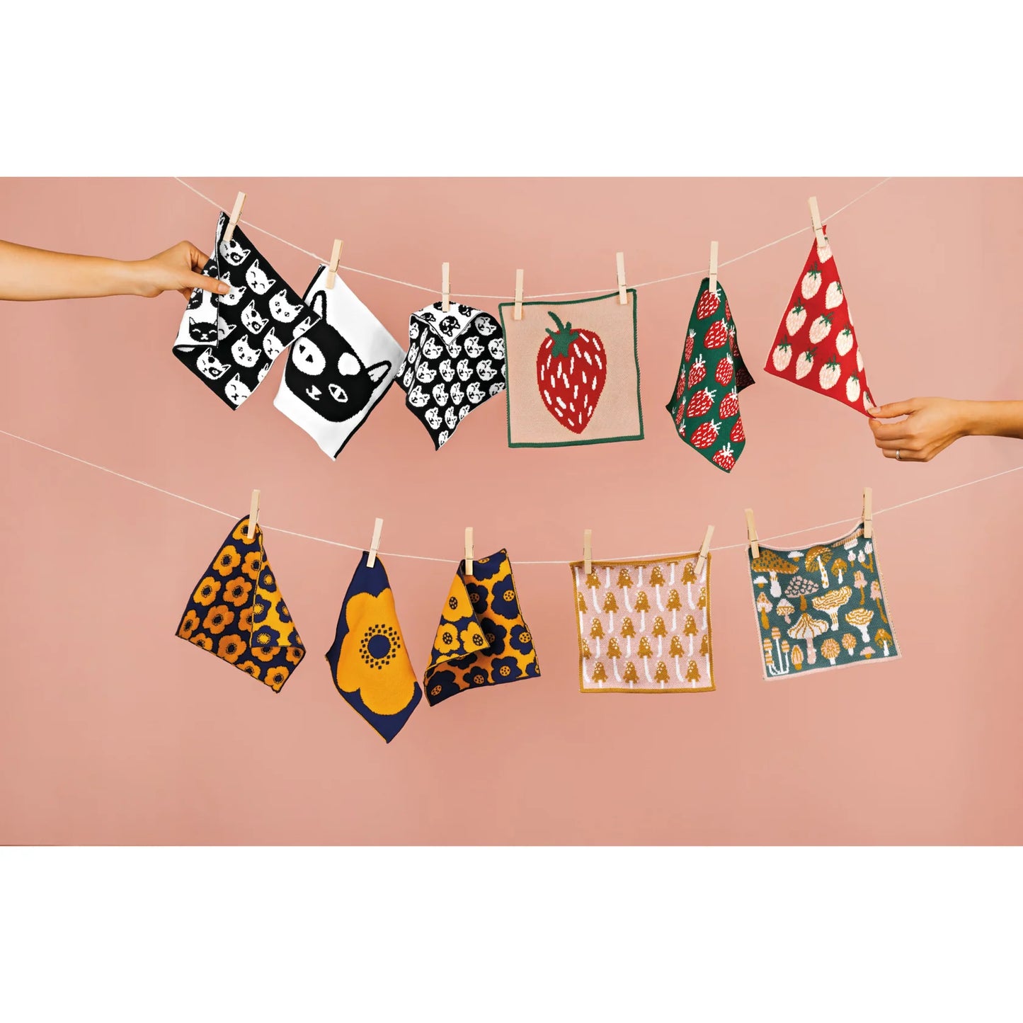 Mushroom Gems Knit Dishcloth | Set of 3