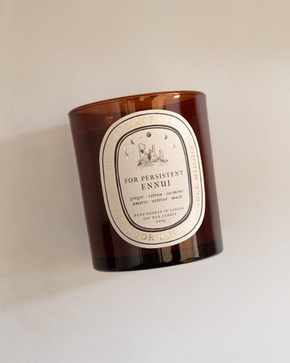 For Persistent Ennui | Ginger, Citron, Musk - Soy Wax Candle