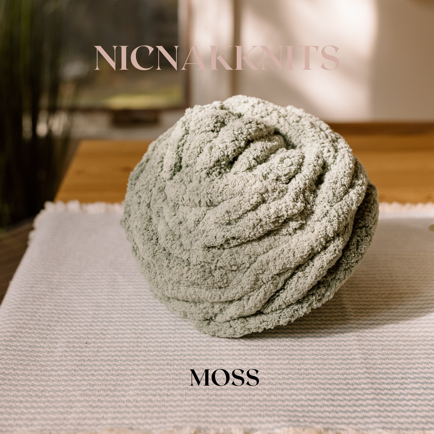 Moss | Handmade Chunky Knit Baby Blanket