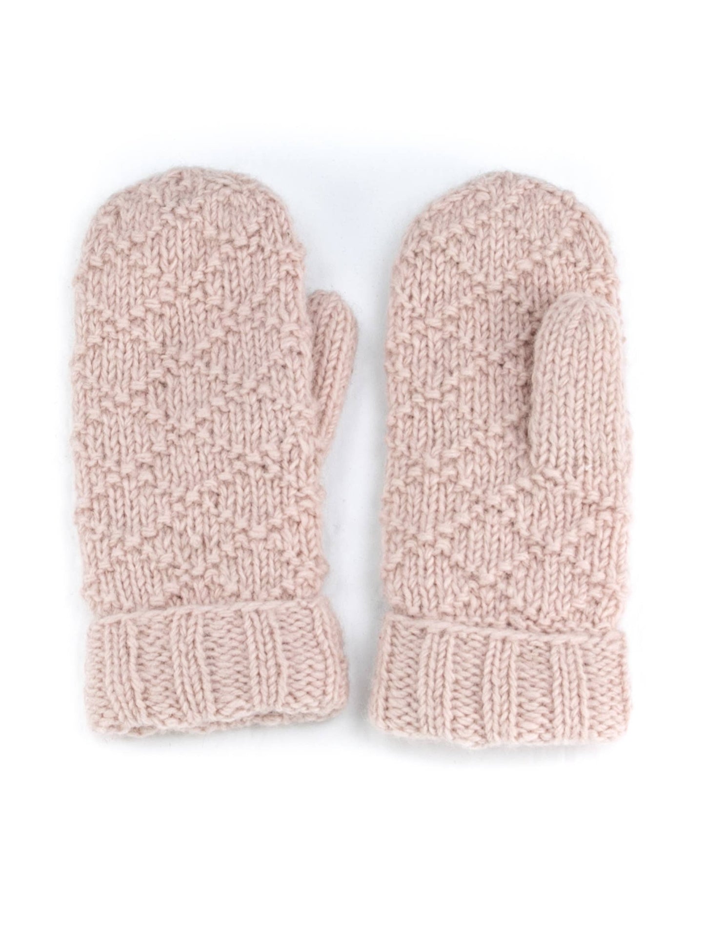Tiffany Mittens – Classic Wool Knit Winter Style: Blush