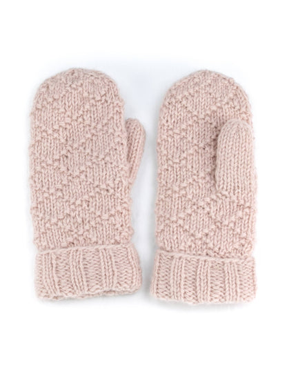 Tiffany Mittens – Classic Wool Knit Winter Style: Blush