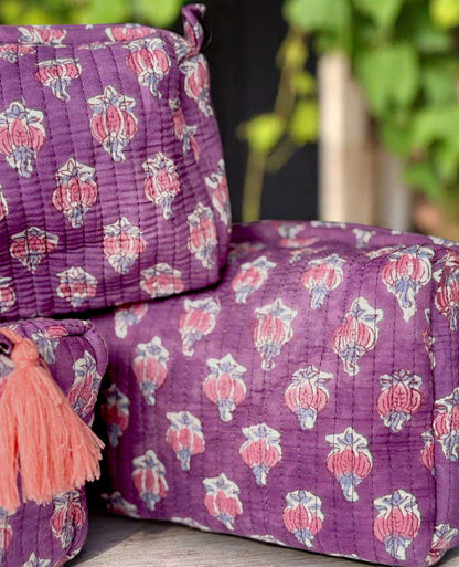 Hand-Made Orchid Coloured Makeup Bag