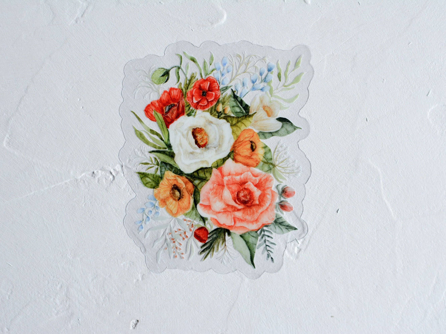 Clear Floral Bouquet Vinyl Sticker