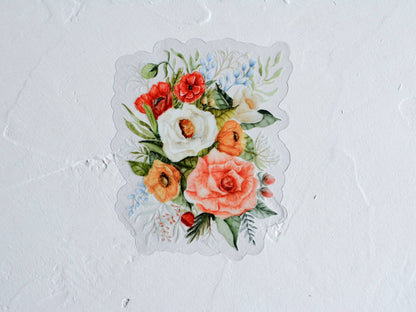 Clear Floral Bouquet Vinyl Sticker
