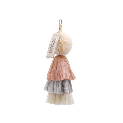 Three Tassel Pompom | Key Chain