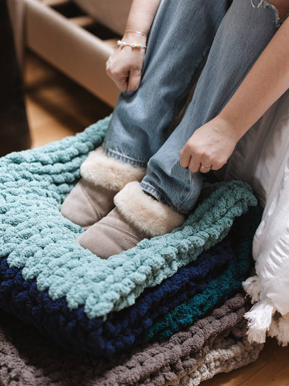 Sharon - Handmade Chunky Knit Blanket | Lap Throw
