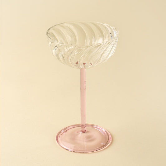Celeste Pink Coupe Glass - Tall