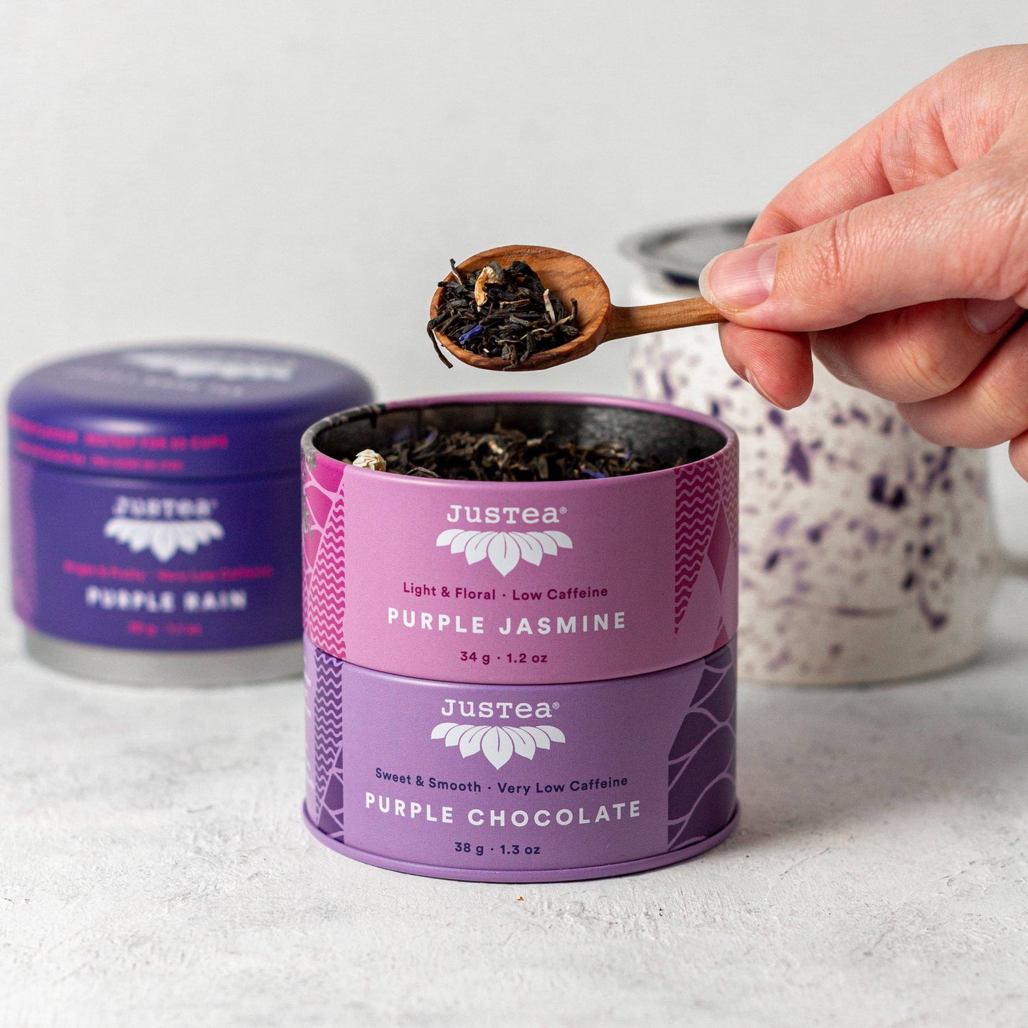 Organic, Fair-Trade Purple Tea | Trio Tin & Spoon Gift Set