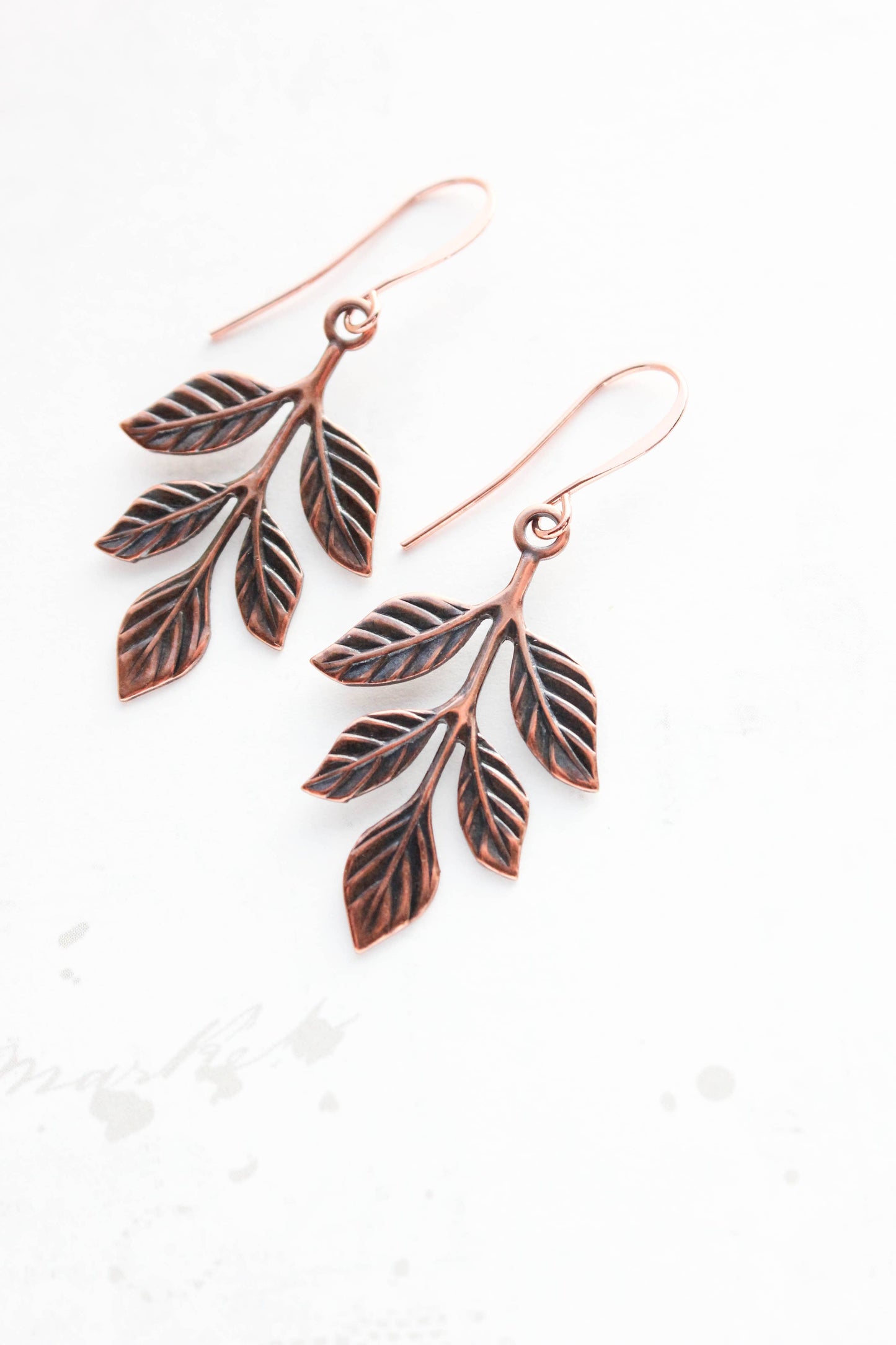 Copper Patina Branch Earrings (2 styles): MATTE mint copper | #120