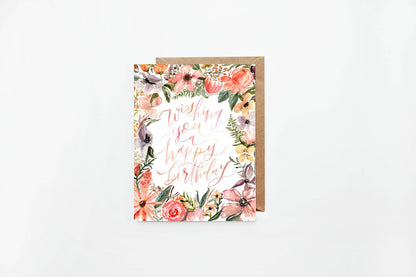 Floral Birthday Card / Wishing You A Happy Birthday