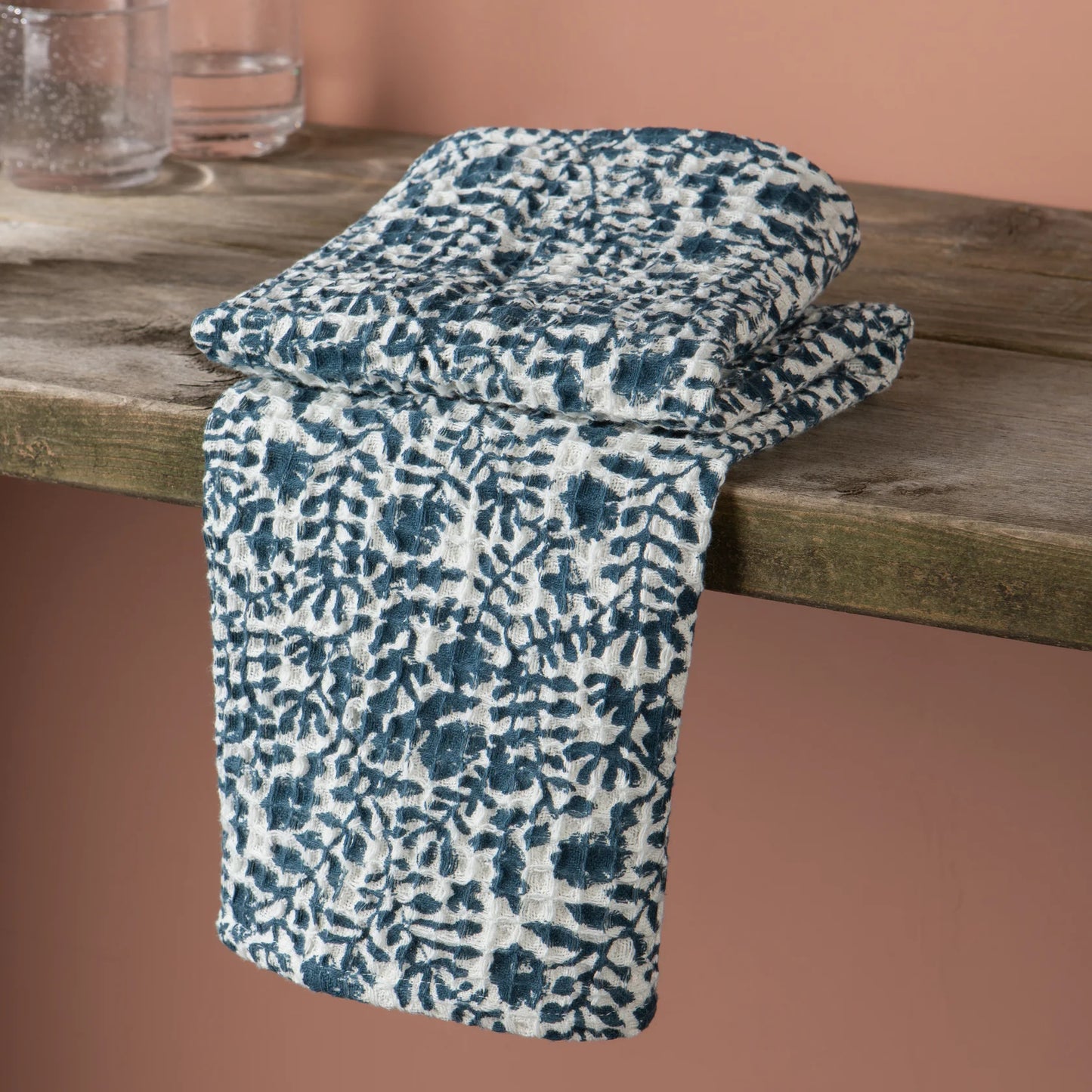 Jasmine Block Print Waffle Dishtowel