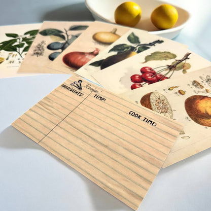 Botanical Recipe Card Set | 12 Cards + Banana Bread Recipe