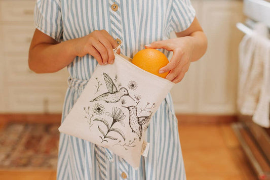 Snack Bag , Reusable Snack bag, HUMMINGBIRD