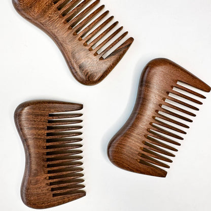 Eco-Friendly Natural Sandalwood Detangling Comb: Comb