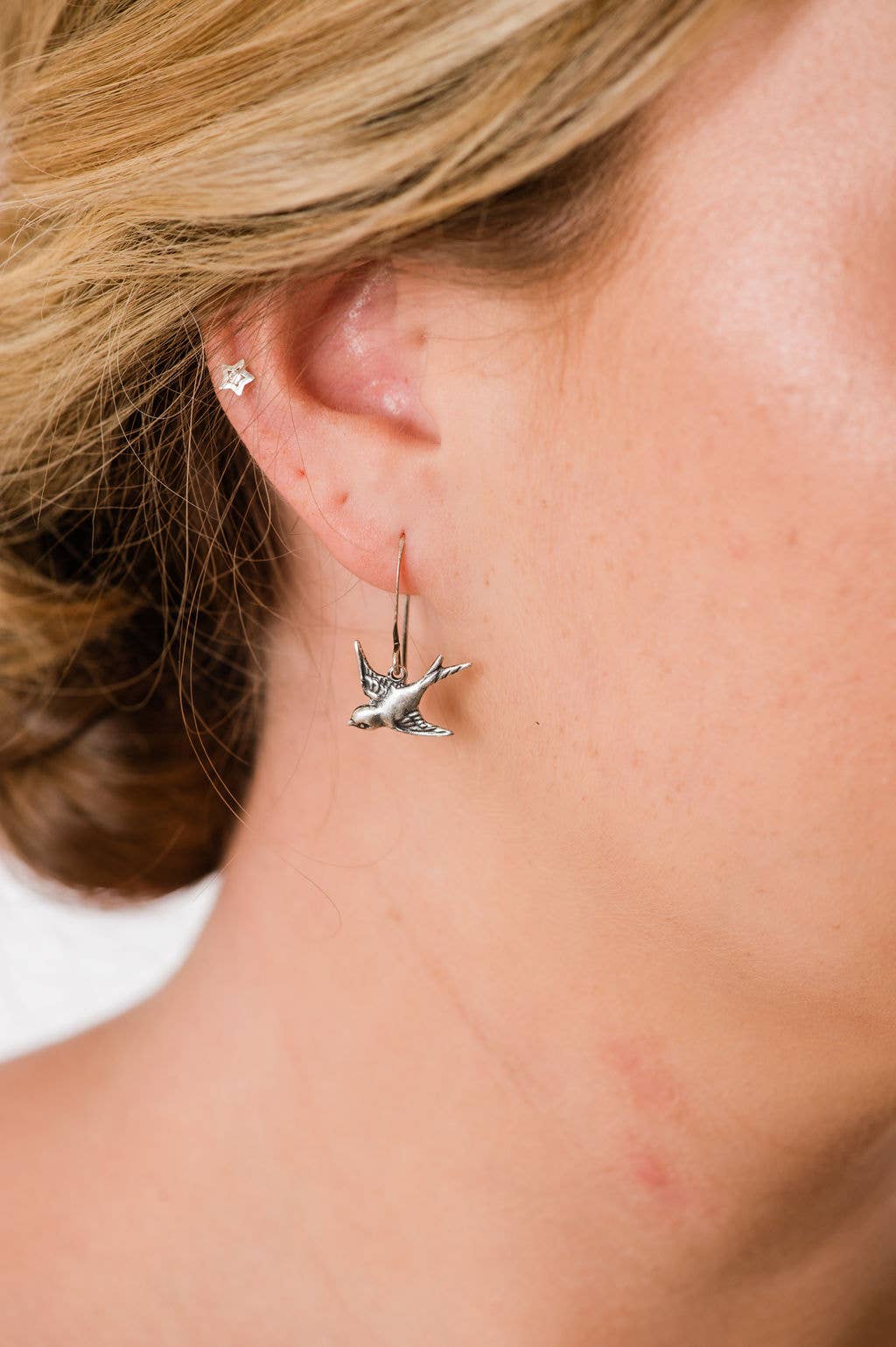 Bird Earrings in Antiqued Copper | Small Drop Earrings - 107