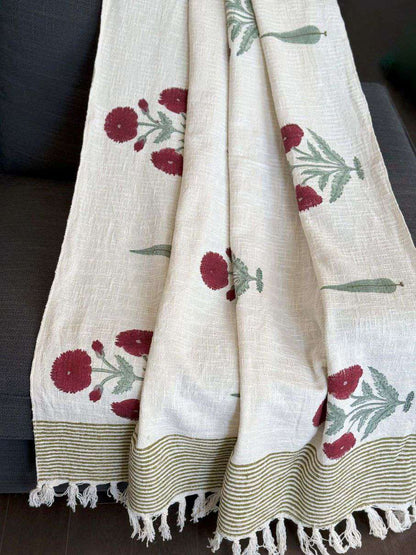 Maroon Floral | Throw Blanket