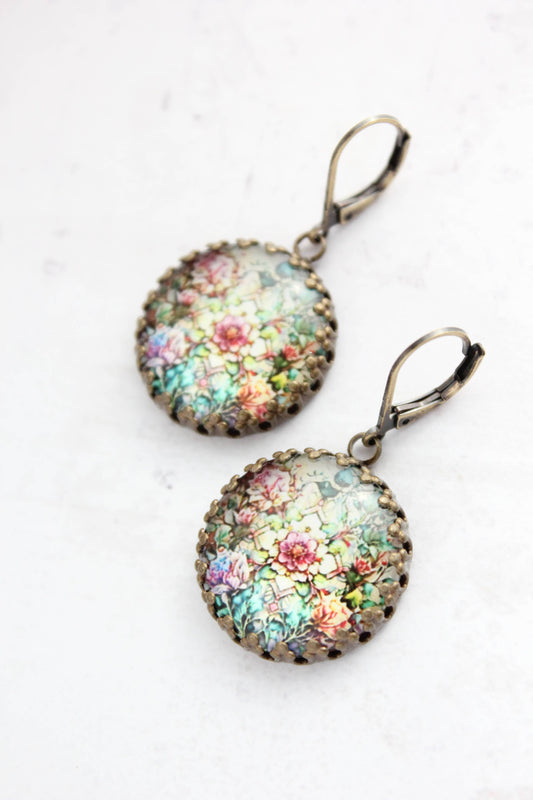 Floral Earrings | Vintage Style | Secret Garden Botanical - 300